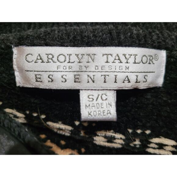 VTG Carolyn Taylor Chenille Fair Isle Sweater Sz S 90s Y2K Zip Front Korea - Picture 5 of 10